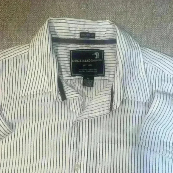 Duck Head Men's Size XLarge Blue Striped Long Sleeve Button Down Shirt sku 039 - Picture 4 of 5